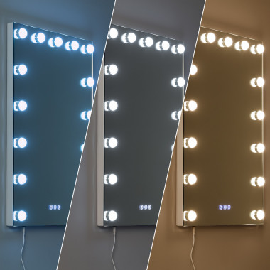 ▷ miroir de salle de bain Pegasus Emuca avec éclairage avant LED 60x70cm