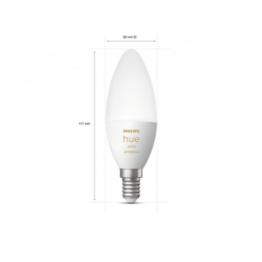 Prodotto da Pack 2 Lampadine LED Smart E14 5.2W 470 lm B39 Hue White PHILIPS