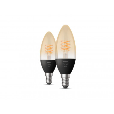 Produkt von 2er Pack LED-Glühbirnen Filament E14 4.5W 300 lm B35 PHILIPS Hue White