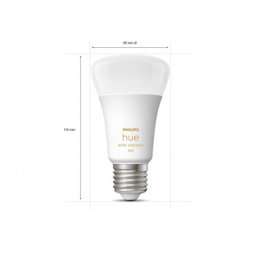 Produit de Pack 2 Ampoules LED Intelligentes E27 6W 570 lm A60 PHILIPS Hue White
