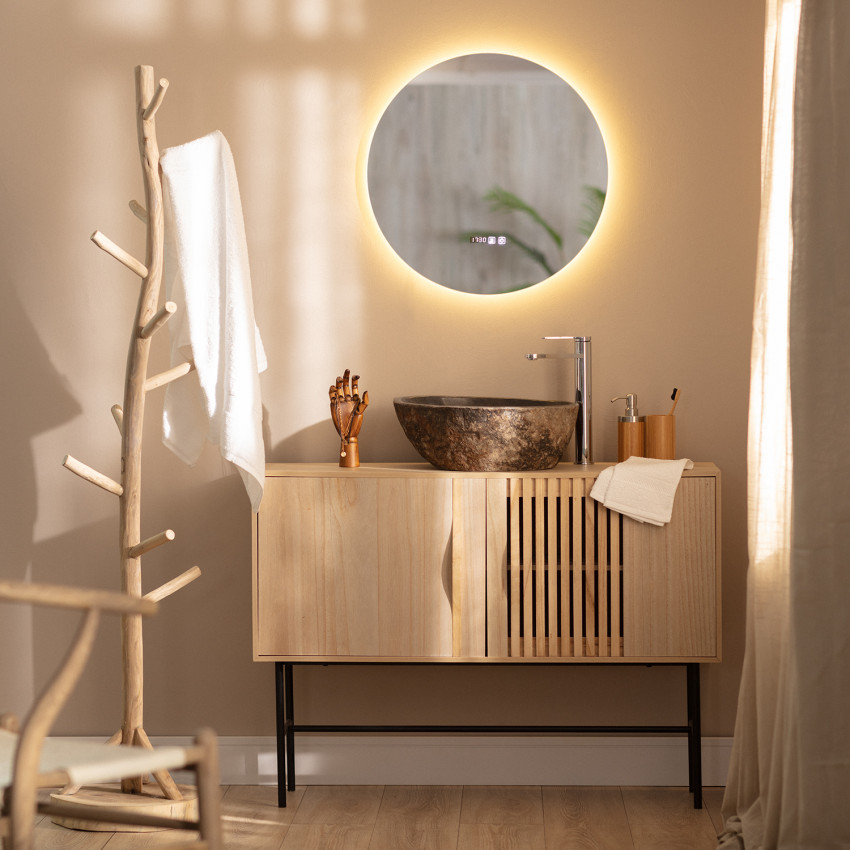 Produkt od Koupelnové Zrcadlo s LED Světlem a Ochranou proti Zamlžení Ø60 cm Big Volpe