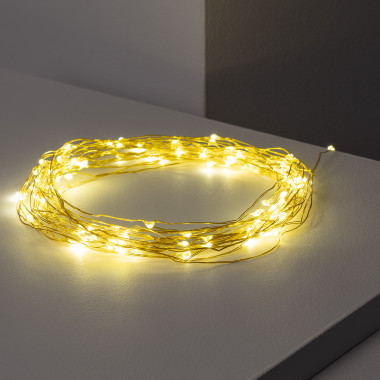 Prodotto da Ghirlanda Filo Metallico LED Oro con Batteria 10m 