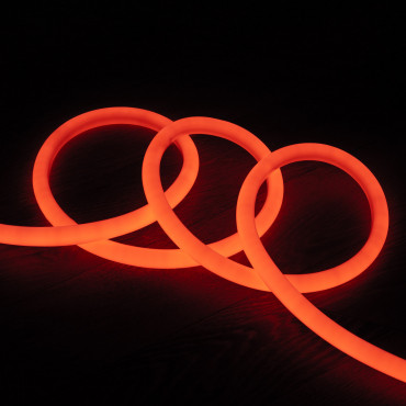 Product Neon LED Strip Rond Dimbaar Flexibel 360 220V AC 120 LED/m IP67 Oranje op Maat  om de 100 cm