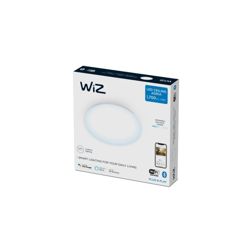 Product van LED Plafondlamp WiZ Adria Smart WiFi+Bluetooth  17W Dimbaar