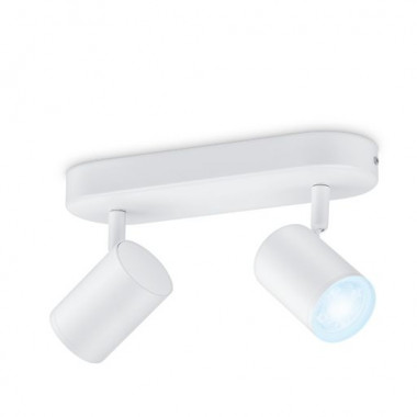 WiZ Imageo Dimmable CCT Selectable RGB Smart Wifi + Bluetooth 4.9W Two Spotlight LED Ceiling Lamp