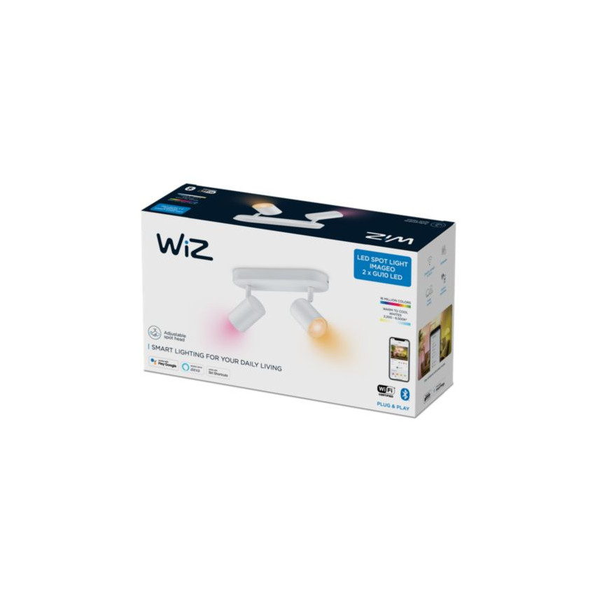 Product of WiZ Imageo Dimmable RGB Smart Wifi + Bluetooth 4.9W Two Spotlight Ceiling Lamp