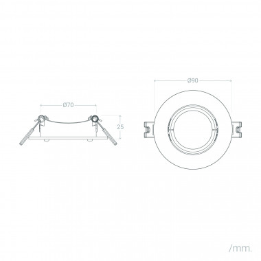 Produkt von Downlight-Ring Rund Schwenkbar für LED-Glühbirne GU10 / GU5.3 Ø 70 mm