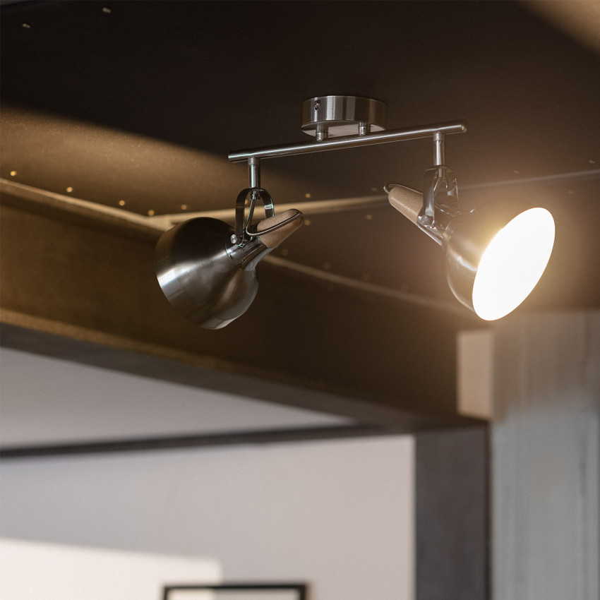 Product of Emery Adjustable Aluminium 2 Spotlight Ceiling Lamp in Silver