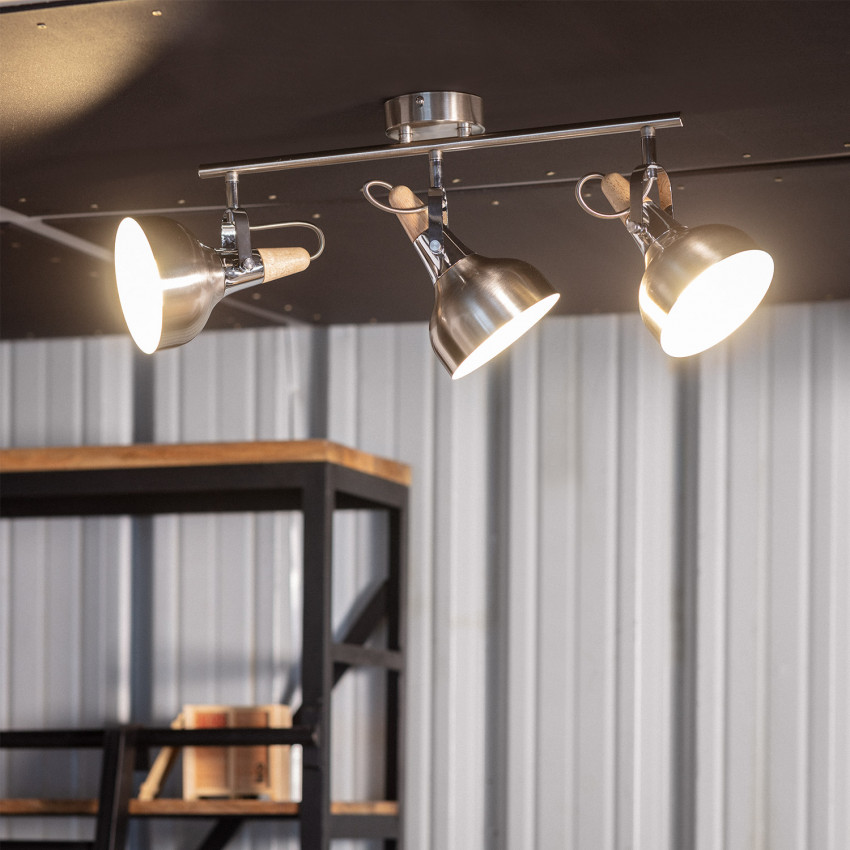 Product of Emery Adjustable Aluminium 3 Spotlight Ceiling Lamp in Silver