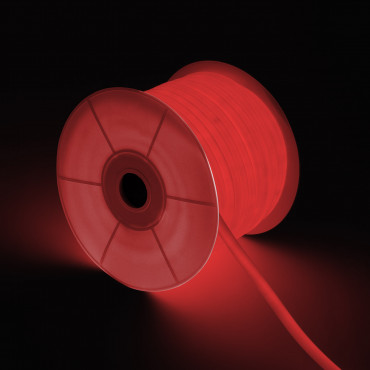 Product 50m Role Stmívatelného Neon LED Pásku 220V AC 120LED/m IP67 Kruhové 360 Červená Střih každých 100 cm