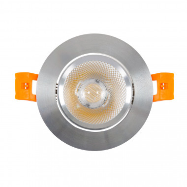 Product van Downlight COB Rond Richtbaar LED 7W Zilver Zaag maat Ø70 mm No Flicker