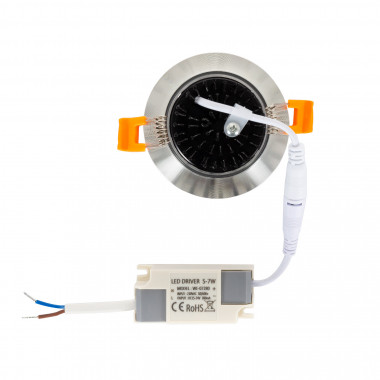 Produkt od Podhledové Bodové LED Svítidlo 7W Výklopné Kruhové COB  Flicker Free Výřez Ø 70mm Stříbrné