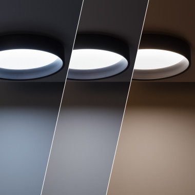 den besten Service bieten LED-Deckenleuchte 20W Rund Metall CCT Wählbar mm Ledkia Schwarz - Ø450 Design