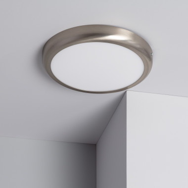 Přisazené Stropní Kruhové LED Svítidlo Ø300 mm Kovový se Stříbrným Designem