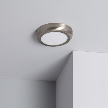 Product Rond zilveren design 12W LED opbouw paneel Ø175 mm