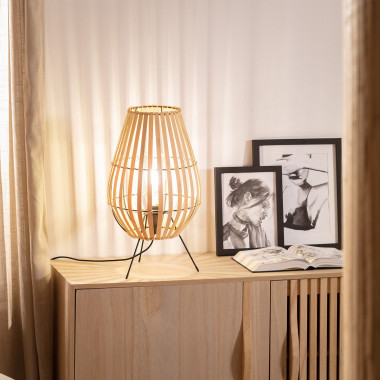 Une lampe à poser en bambou tendance et design pour éclairer votre
