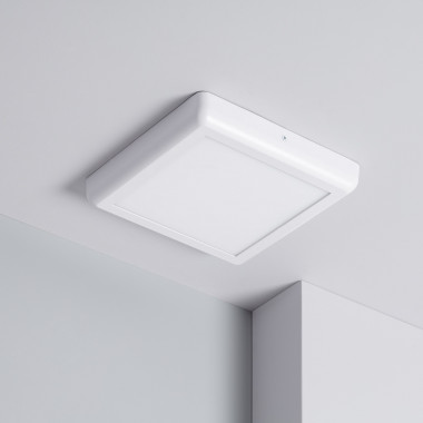 Plafoniera LED 18W Quadrata Metallo 225x225 mm Design Bianco - Ledkia
