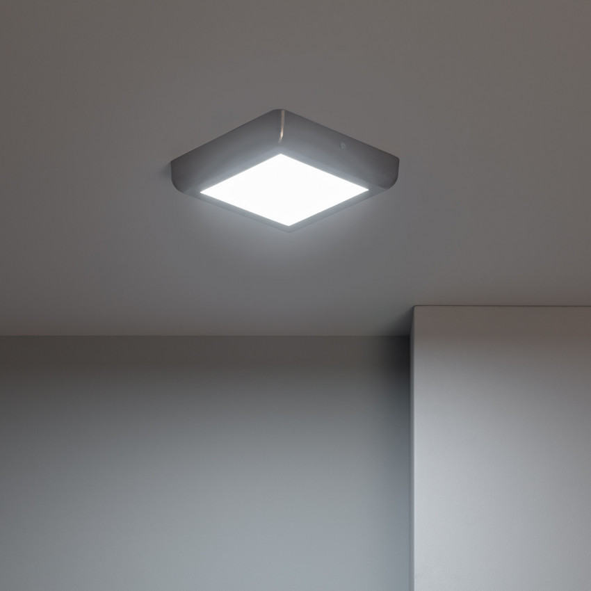 Product van Plafondlamp 12W LED Vierkant Metaal Silver Design   180x180 mm