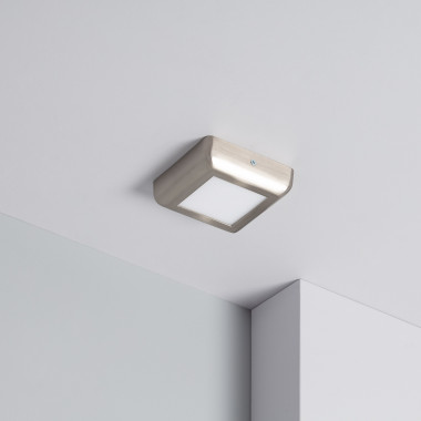 Plafoniera LED 6W Quadrata Metallo 120x120 mm Design Argento - Ledkia