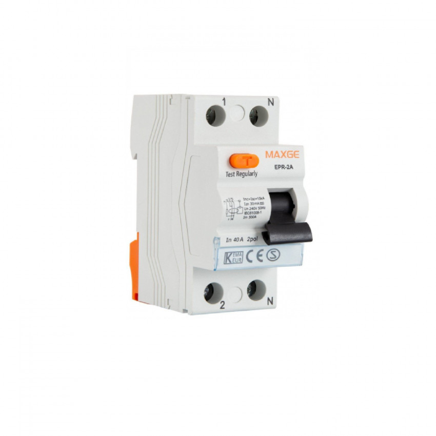 Product of Residential Differential Circuit Breaker MAXGE 2P-30mA-Class A-6kA Superimmunized 