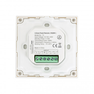 Product of 220-240V AC Wall Mounted RF Remote for LED RGBW+CCT 4 RF Zone Dimmer Mi Boxer T3