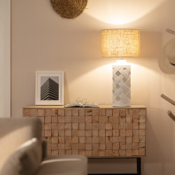 Lampada da Tavolo Ceramica e Tessuto Makalu