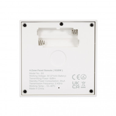 Produkt von Panel Remoto 4 Zonas para Tira LED RGBW 12/24V DC MiBoxer B3