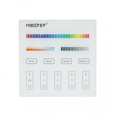 Produit de Télécommande Murale RF pour Variateur LED RGB + CCT 4 Zones MiBoxer B4 