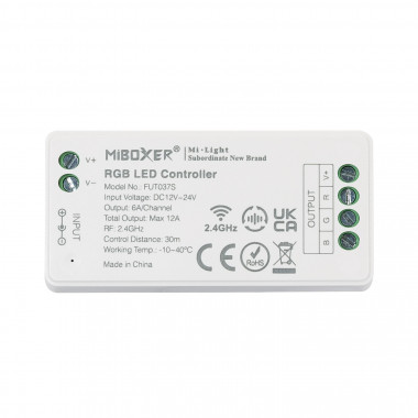 Product van Controller 12/24V DC RGB + RF Afstandsbediening 4 Zones MiBoxer