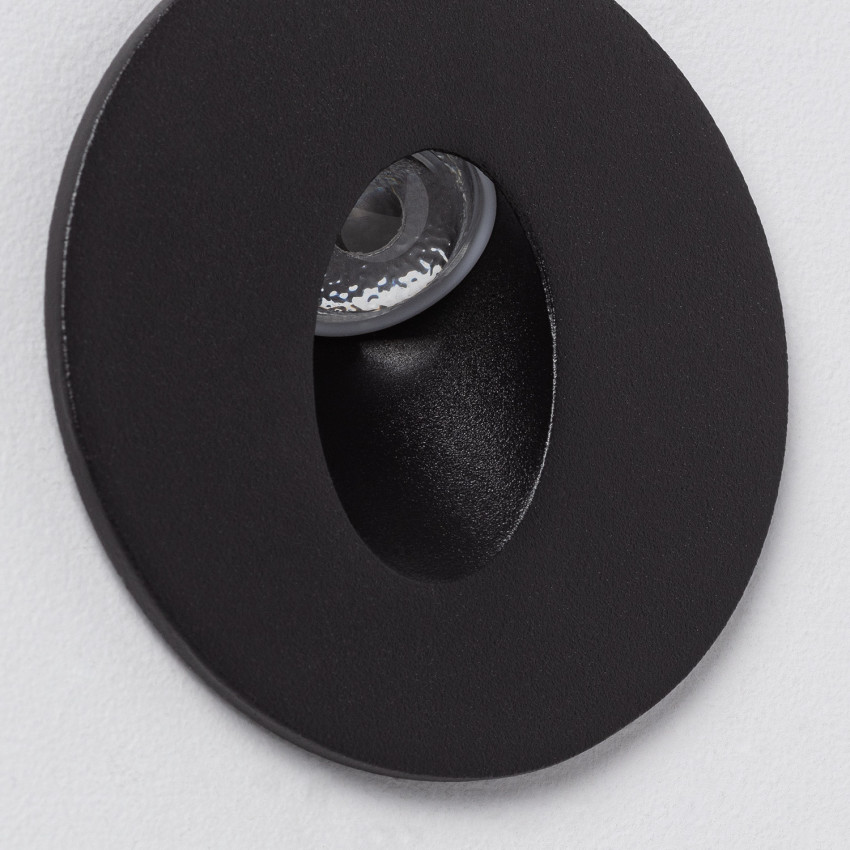 Product of 1W Adam Round Recessed Wall Spotlight in Black