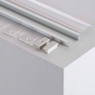 Produkt von Aluminiumprofil Einbau mit Durchgehender Abdeckung für Doppel-LED-Streifen bis 18mm