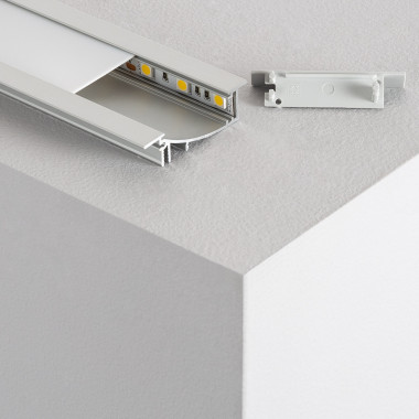 Profilé Aluminium Encastrable 1m Lumière Diffuse pour Rubans LED