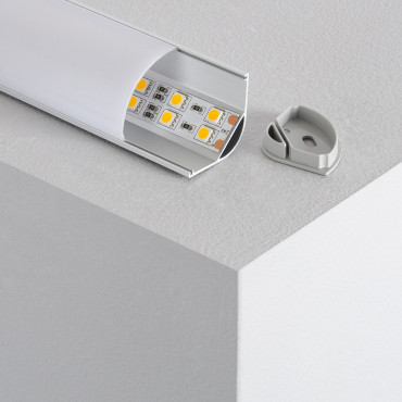 Product Aluminium Corner Profile with Continuous Cover for LED Strips up to 20mm