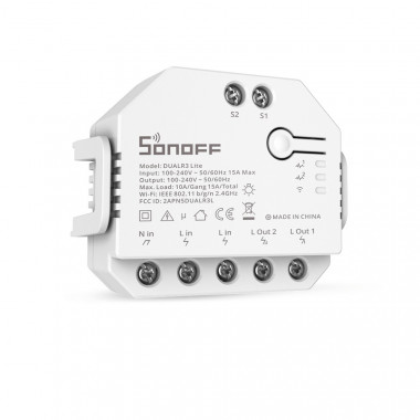 Dubbele wissel Schakelaar Smart WiFi SONOFF Dual R3 Lite 15A
