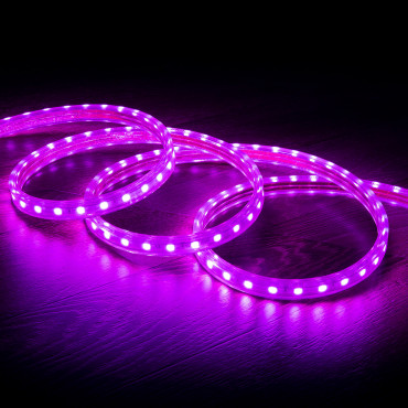 Product LED-Streifen 220V AC 60 LED/m Violett IP65 nach Mass Breite 14mm Schnitt alle 100 cm