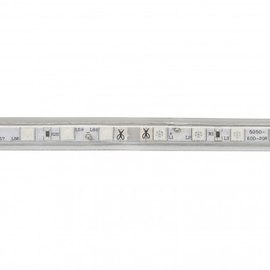 Product van LED Strip Smart Wifi 220V AC 60 LED/m Geel Ambar IP65 op maat Knipbaar om de 100cm en 14 mm Breed