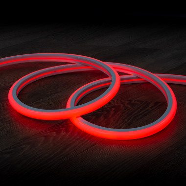 Neon LED Pásek 7.5 W/m Stmívatelné 220V AC 120 LED/m Půlkruhové 180º Červená IP67 Střih každých 100 cm