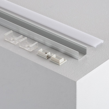 Product van Aluminium profiel Opbouw met doorlopende afdekking voor LED strips tot 16 mm 