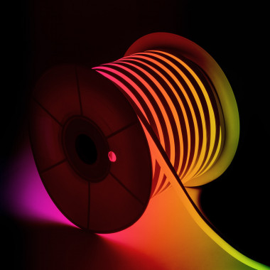 50m Role Neon LED Pásku RGB 220V AC 11W/m 60 LED/m IP67 Půlkruhový 180º Střih každých 100 cm