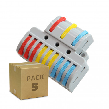 Pack 5 connettori rapidi 9 ingressi e 3 uscite SPL-93 per cavi elettrici  0,08-4 mm² - Ledkia
