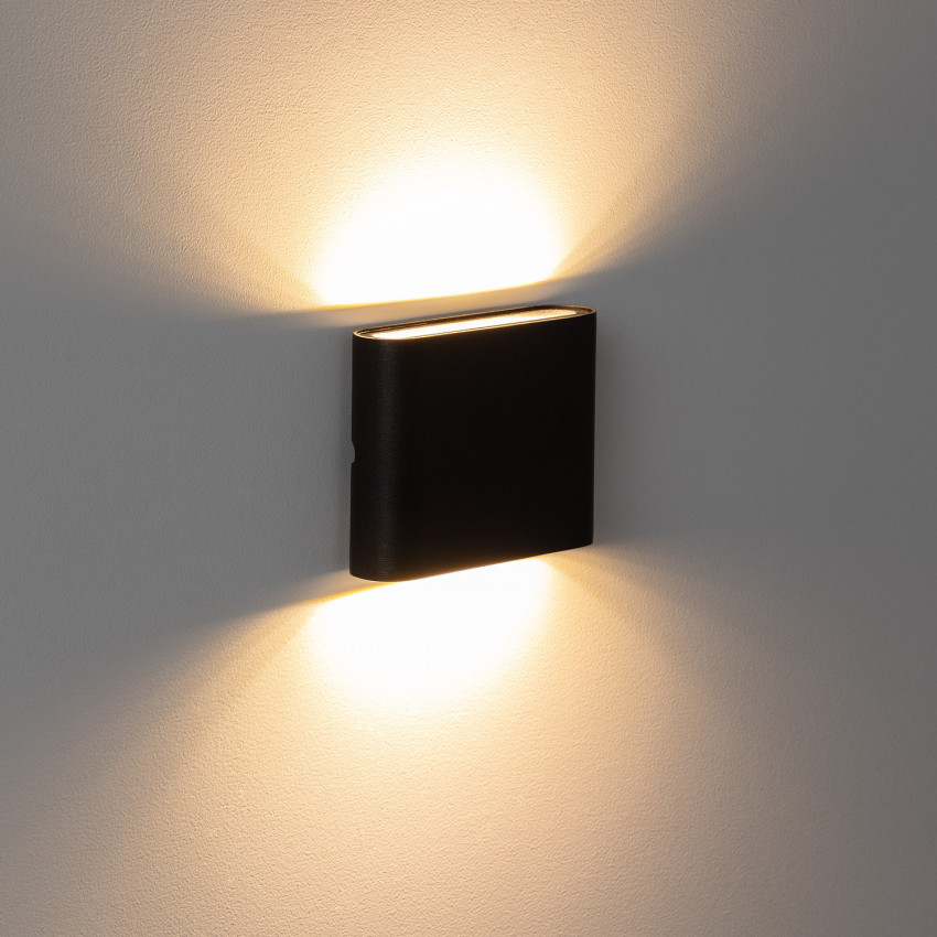 Prodotto da Applique da Parete Esterni LED 6W Alluminio Quadrato Illuminazione Doppia Luce Luming Nero