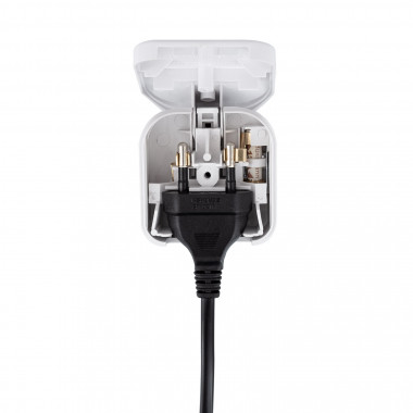 Product van Adapter Stekker type C (EU) Platte kop met Rechte kabel naar Stekker type G (UK)