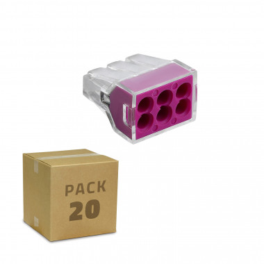 Pack 20 Connecteurs Rapides 6 Entrées 0.75-2.5 mm²