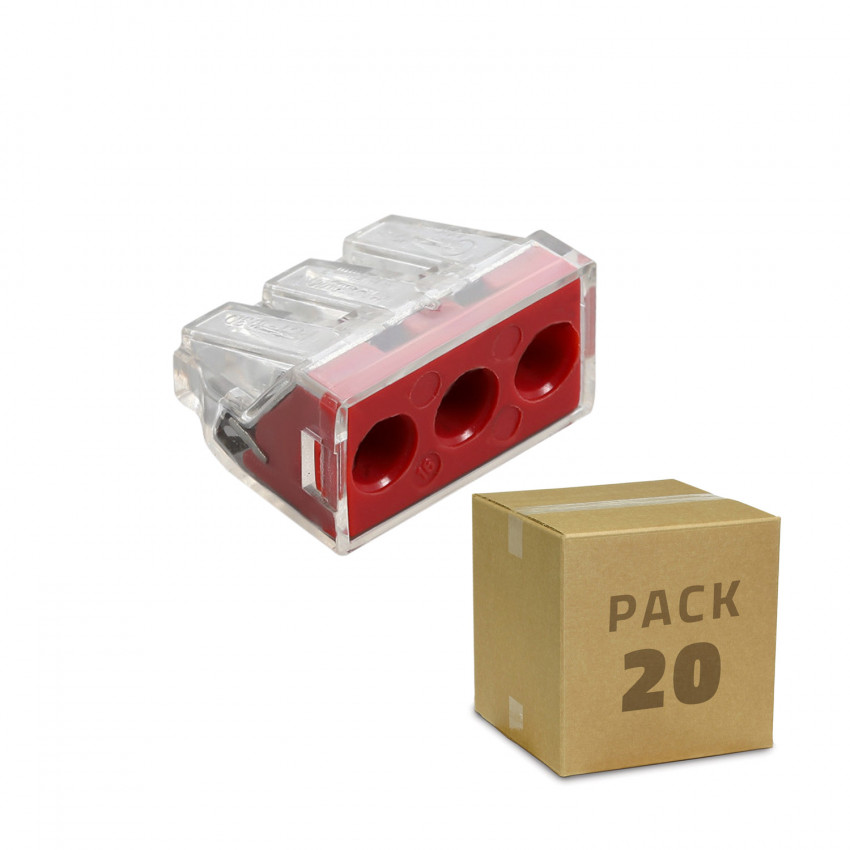 Produit de Pack 20 Connecteurs Rapides 3 Entrées 2.5-6.0 mm² 