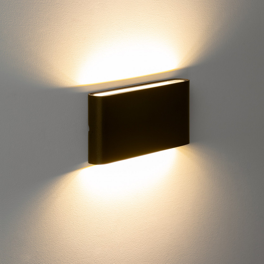 Prodotto da Applique da Parete per Esterni LED 12W Alluminio Rettangolare Illuminazione Doppia Luce Luming Nero 