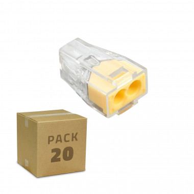 Pack da 20 Connettori rapidi 2 ingressi 0,75-2,5 mm²