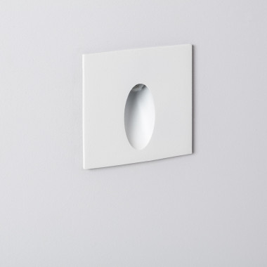 Segnapasso da Parete LED 3W in Alluminio Quadatro Ovale Wabi Bianco