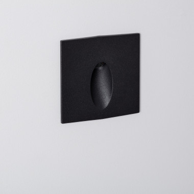 LED-Wandleuchte Aussen 3W Einbau Quadratisch Schwarz Oval Wabi