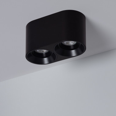 Double Sided Ceiling Lamp in Black with GU10 Space Bulb