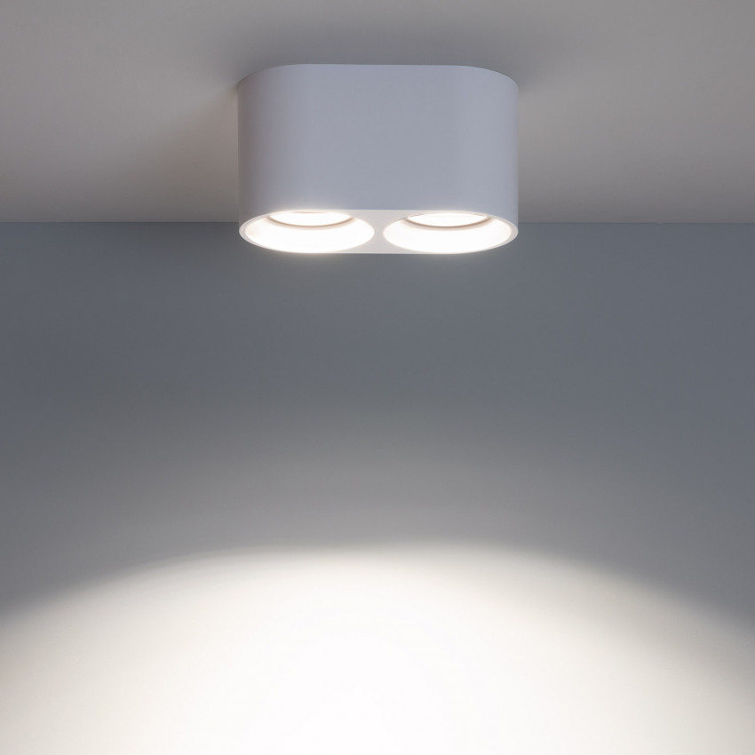Product van Plafondlamp Dubbel Wit  Space met GU10 lamp